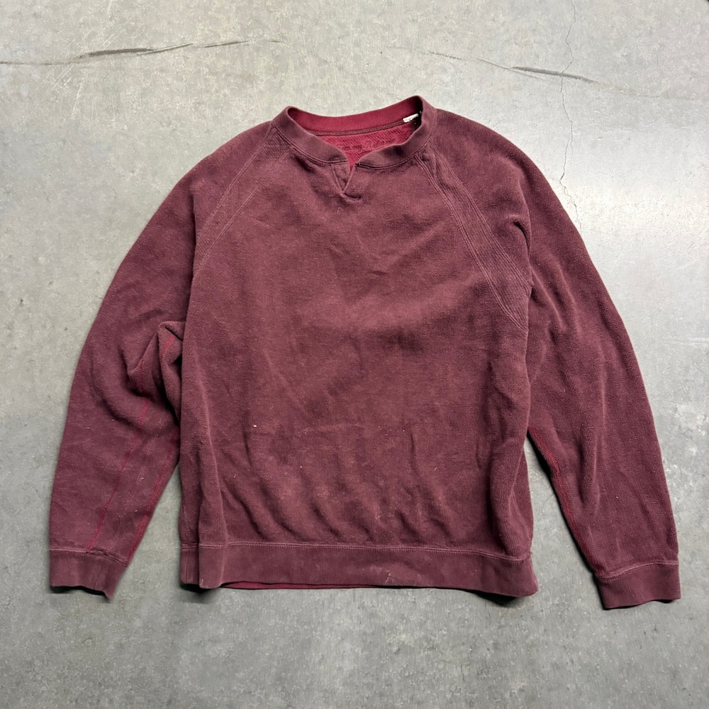 Tommy Bahama Mens Reversible Sweatshirt Burgundy Maroon Raglan Pullover XL